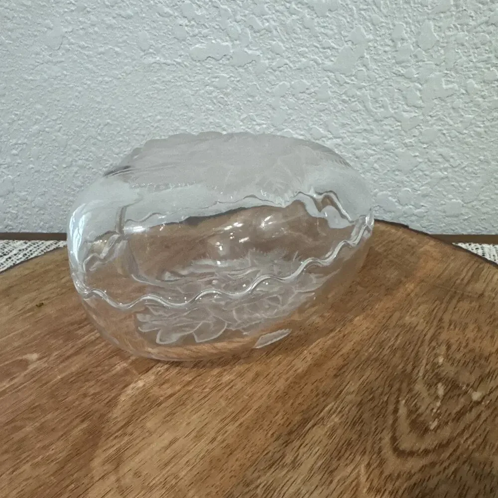 Home Beautiful Dish Crystal Covered Heart Box Rose Pearls Serve Candy Trinket Bo